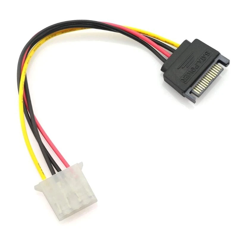 

15 Pin Male to Molex IDE 4 Pin Female Adapter Extension Hard Drive Fitting for PC Power Supply Reliable Stable Durable