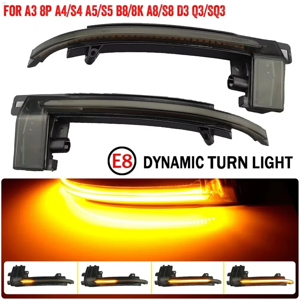 2x Intermitentes Dinámicos para Audi A3 8P A4 A5 B8 Q3 A6 C6 4F S6 B8.5 S5 RS5 RS4 RS3, Luz Indicadora de Señal de Giro Secuenci
