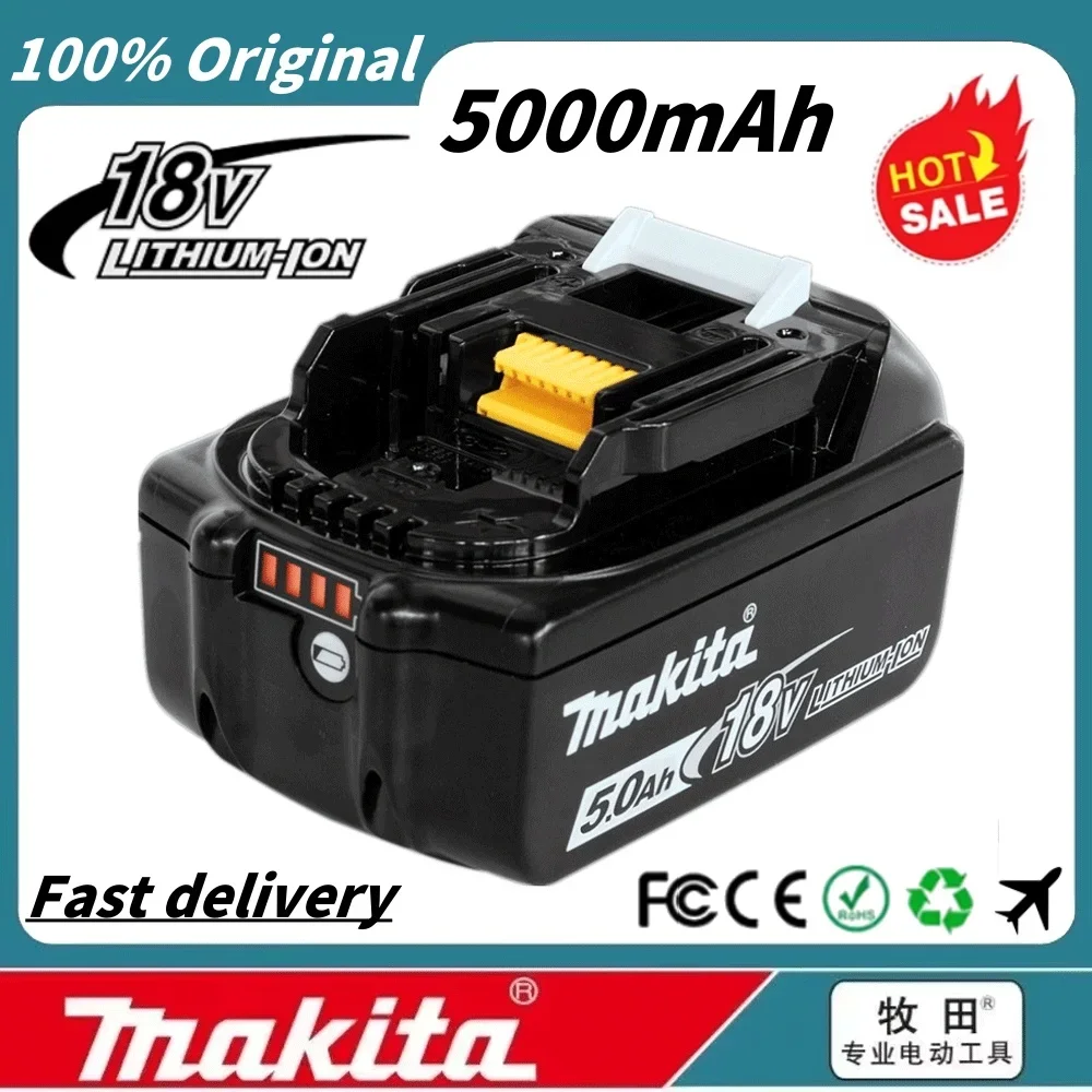 

100% Genuine 18V Makita 5000MAh Makita Battery BL1840 BL1850 BL1860 BL1815 BL1830B BL1850B Replacement Li-ion 5.0ah Battery