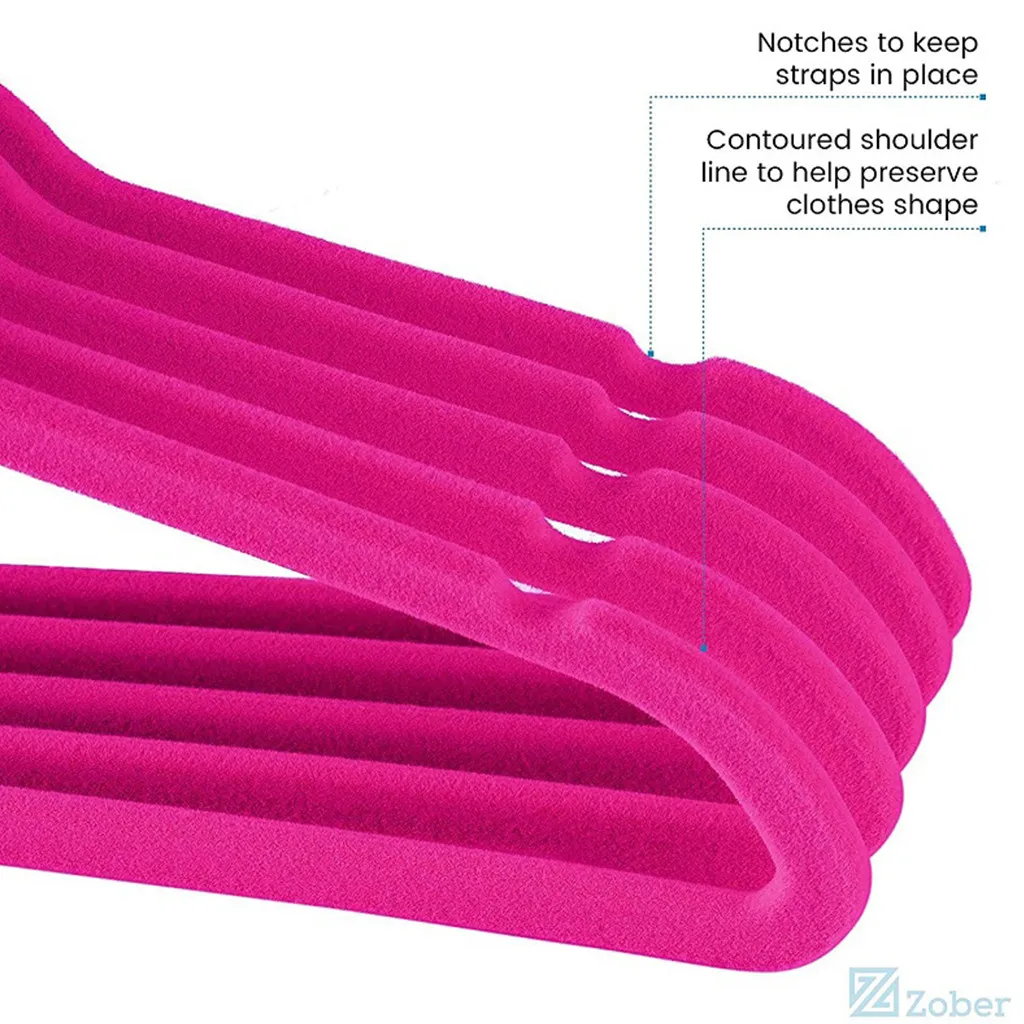 10/20/30 Pack Non-Slip Velvet Kids Hangers For Jackets, Pants, & Dress Clothes