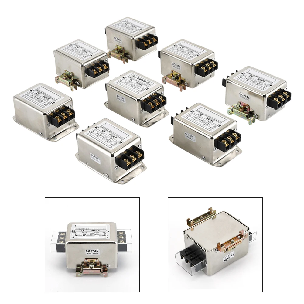 

1pc Filter Terminal 220V Bipolar Terminal Block For EMI Purification Power Filter CW4L2-10A-R 20A 30A Power Supply Filter
