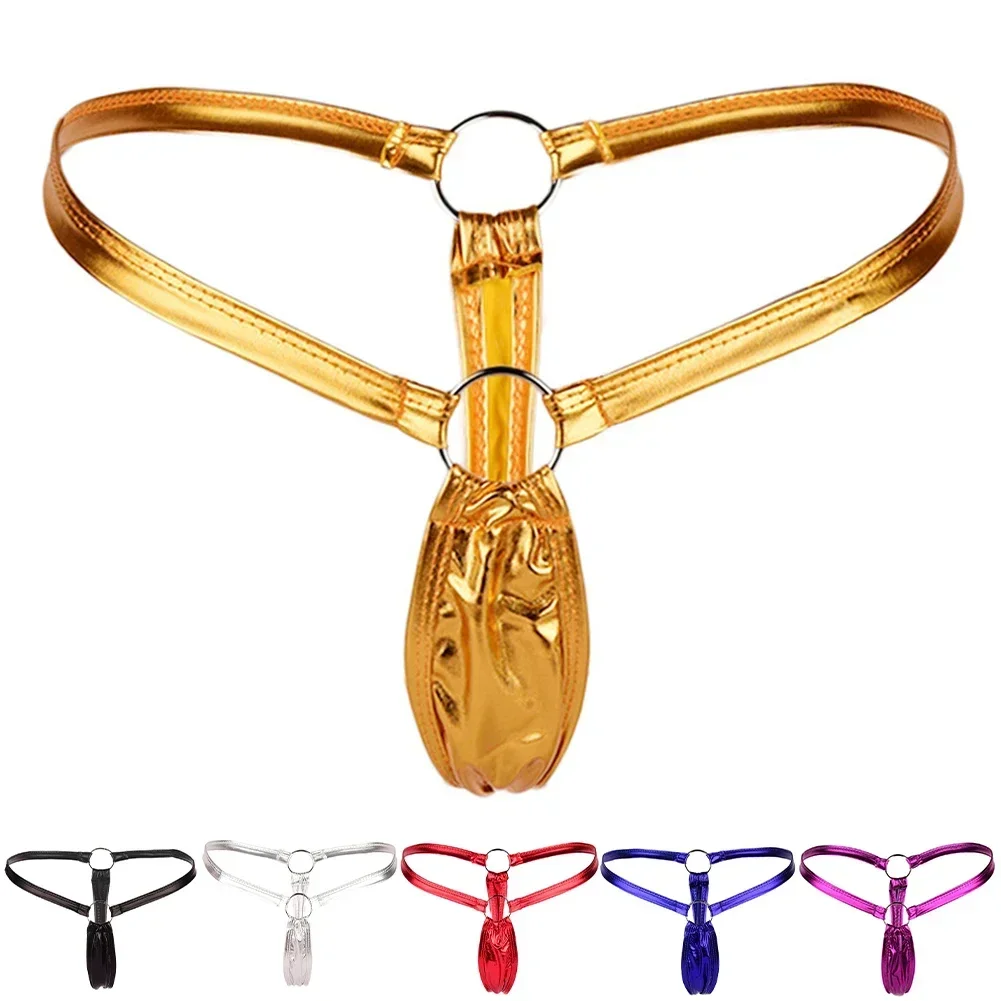 Сексуальные трусики-стринги с низкой посадкой и мокрым эффектом, нижнее белье-стринги, трусики