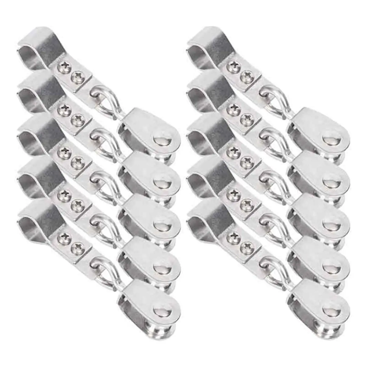 Promotional-10Pcs Stainless Steel Pulley with Clips for Outdoor Pergolas Wave Sun Shade Pipe Clips Hardware Resistance