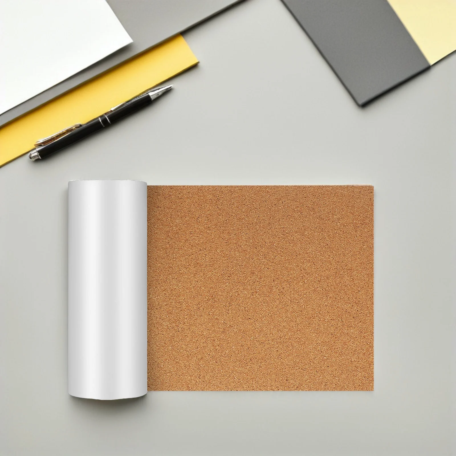 لفة ورق الفلين المدعومة اللاصق للجدار - لوحة الفلين ذاتية اللصق لتنظيم صور الملاحظات في الفصول الدراسية والمكتب DIY سجل القصاصات #2