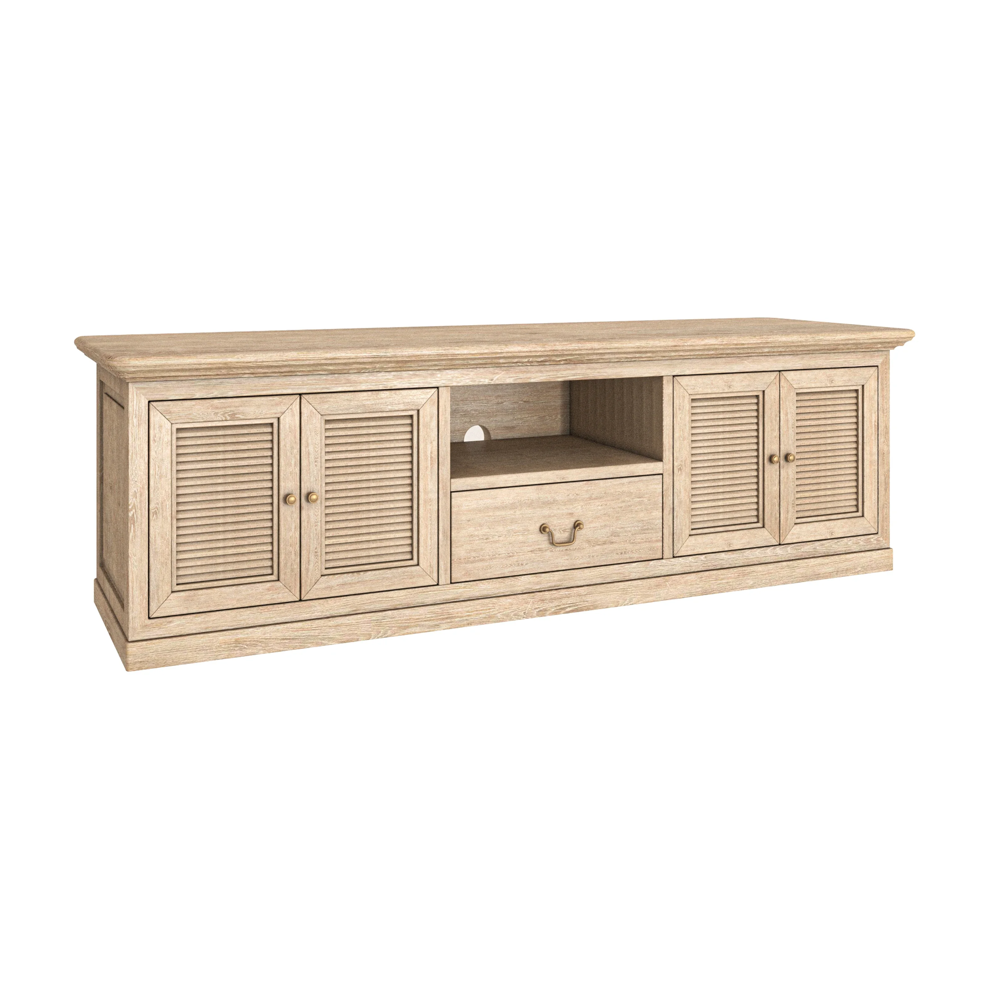 L Nature Eco-Friendly Oak Wooden Frame Wall Unit TV Cabinet Modern Design Q