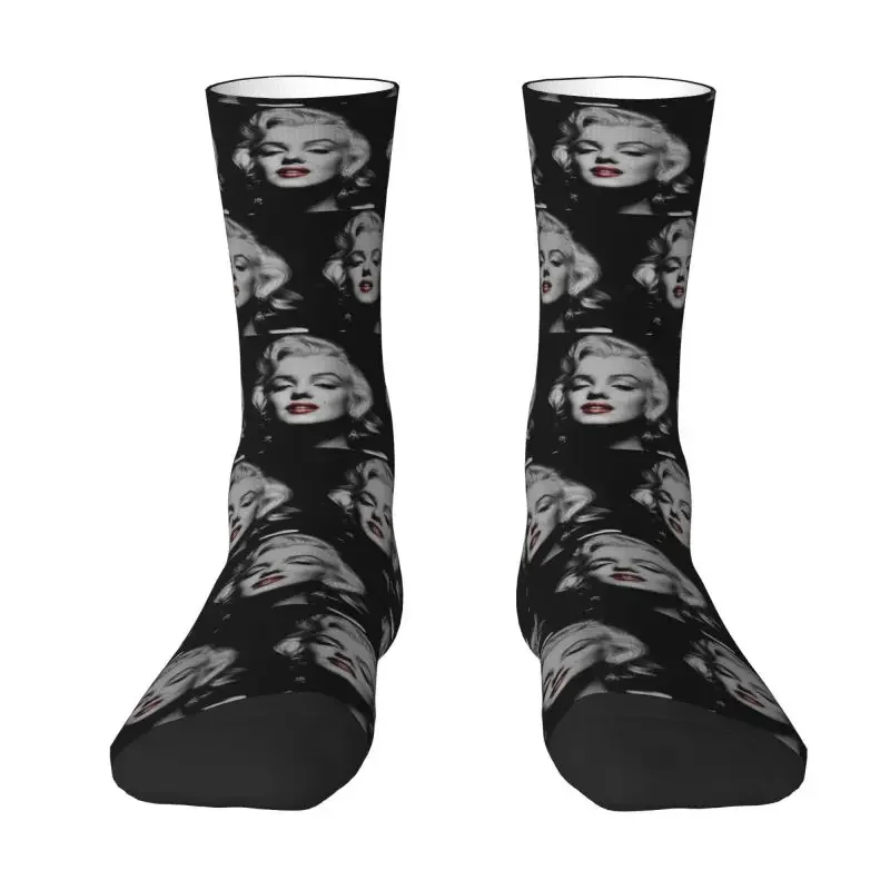 Novelty Men's Beautiful Monroe Marilyns Singer Dress Socks Unisex Comfortable Breathable Warm Funny Crazy Crew Socks