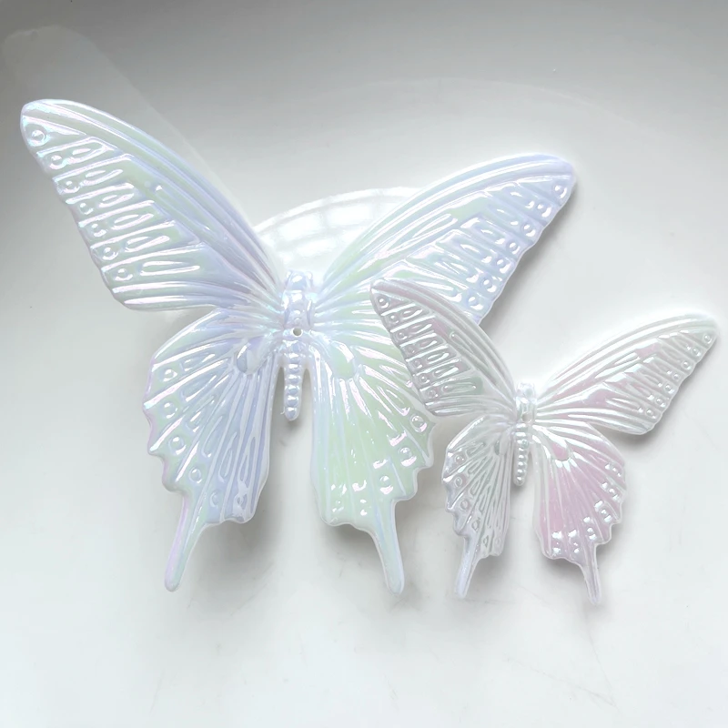 New White AB Colored Acrylic Butterfly Rhinestone Sewing Decoration Butterfly DIY Jewelry Wedding Decoration Accessories