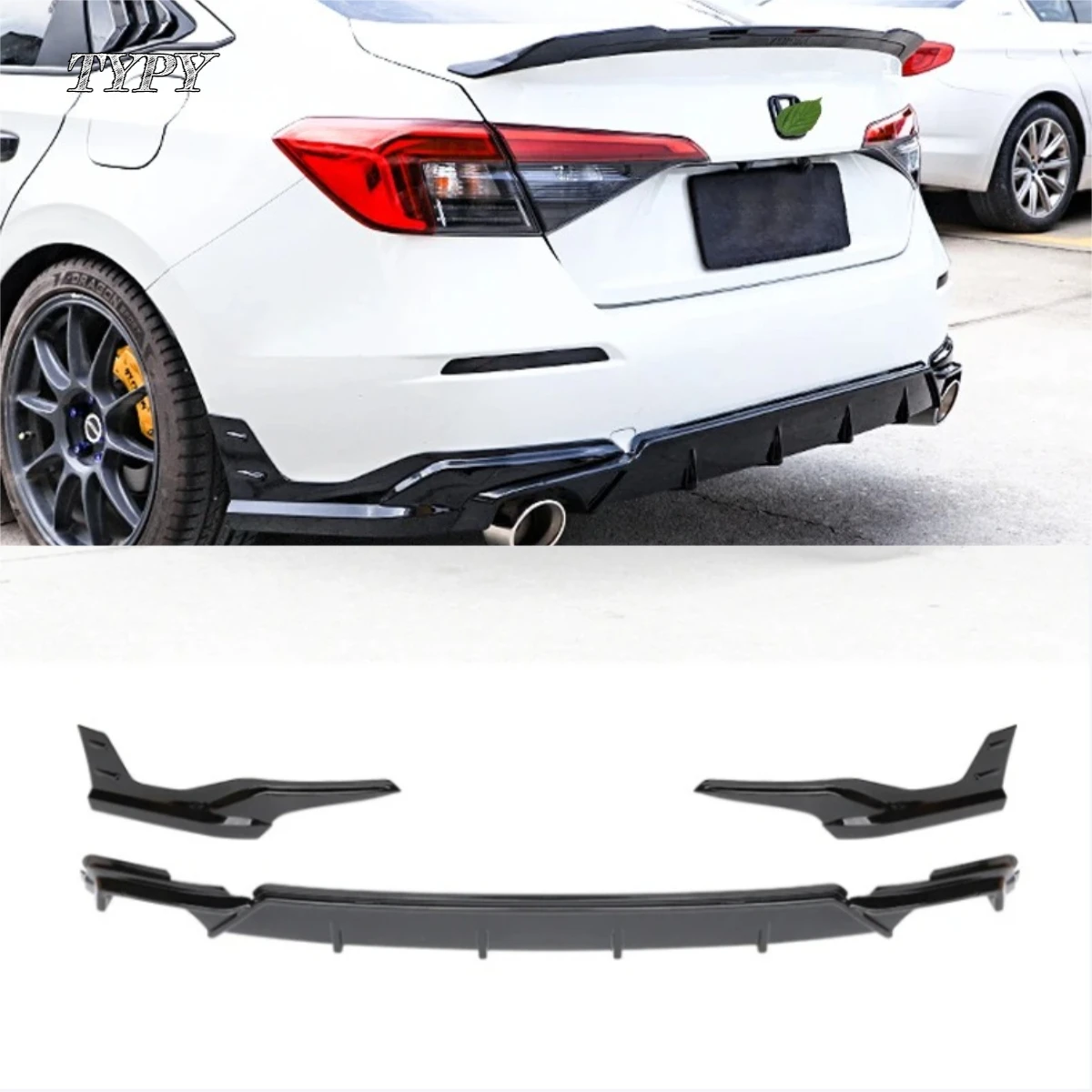 

Car For Honda 11th Civic Excellent Fitment ABS Plastic Body Kit Rear Bumper Splitter Diffuser Spoiler