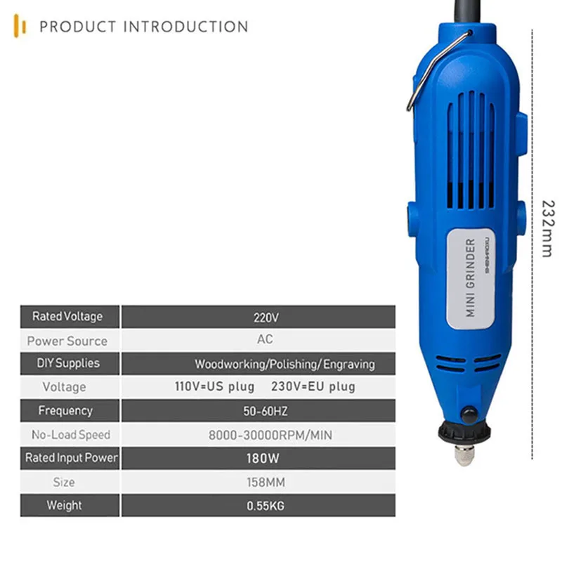 Electric Grinder Mini Drill Rotary Tools Engraver For Dremel Power Tools For Wood Metal Cutting Grinding Polishing Accessories