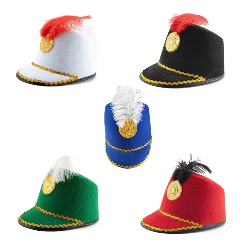 Guard Knight Hat for Men Elegant Adult Felt Church Knight Hat with Decors Taking Photo Supplies