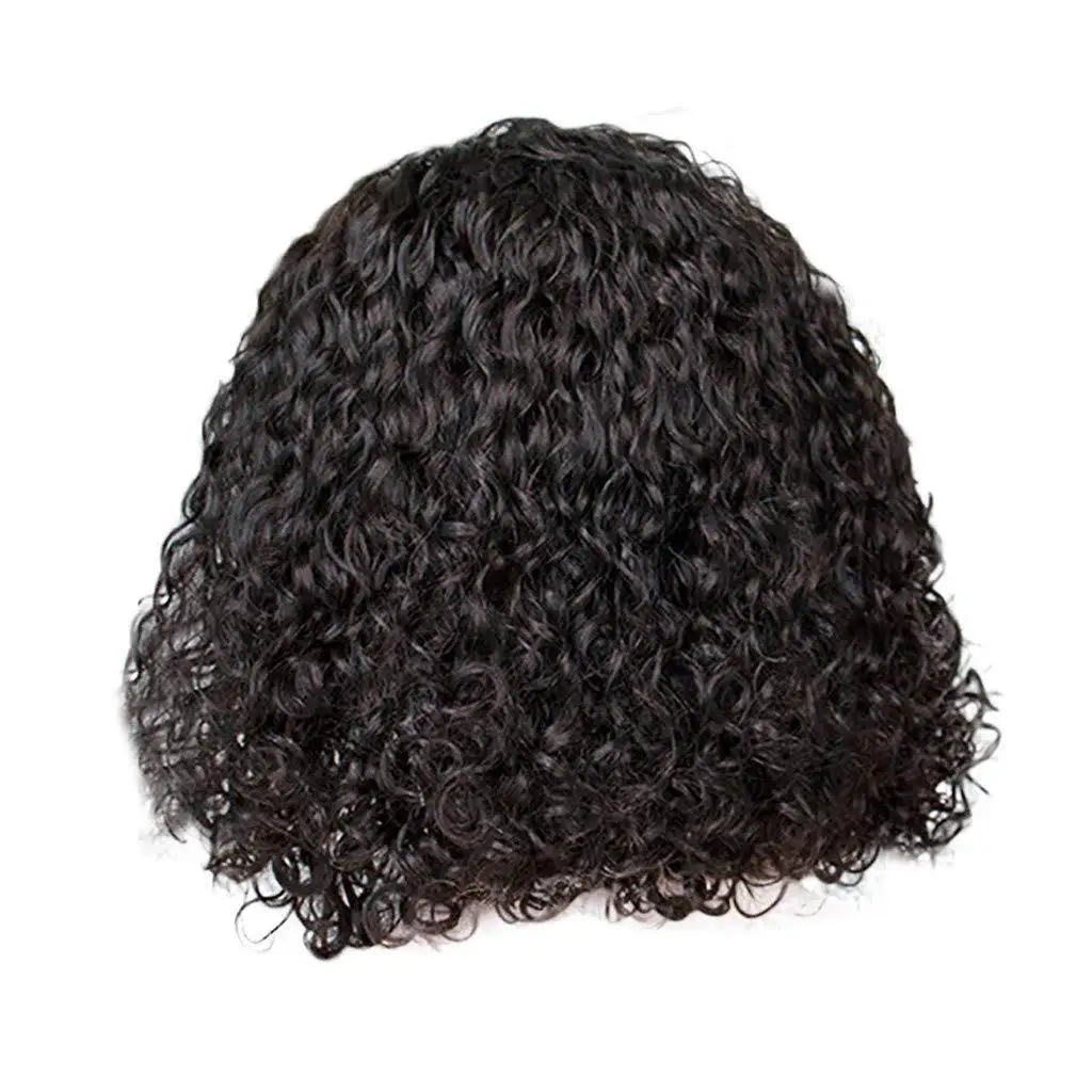 Peluca de cabello ondulado corto, rizado y natural, resistente al calor, ideal para uso diario de mujeres negras y niñas.