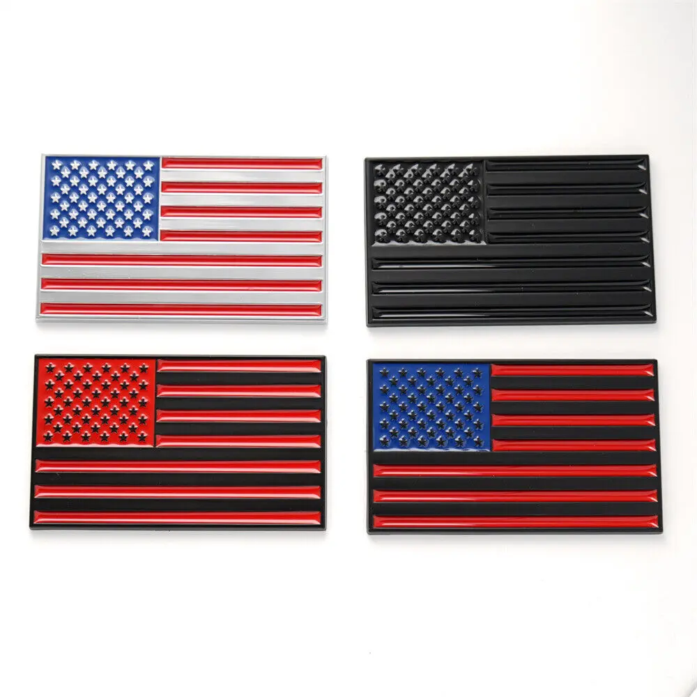 

US American Flag Car Auto Car Truck Motorycle Body Fender Rear Emblem Universal Car Stickers Accessories