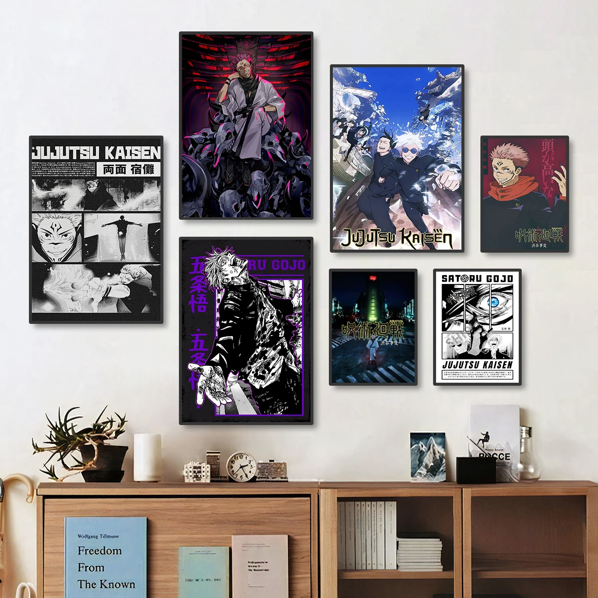 Póster con impresiones artísticas de pared de Anime Jujutsu Kaisen, Gojo Satoru Fujiwara Megumi Itadori Yuji, pintura en lienzo, decoración del hogar, regalo para seguidores