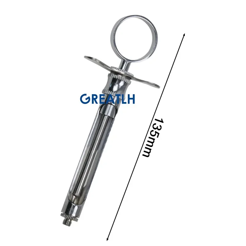GREATLH 1pc Dental Anesthesia Aspirating Syringe Sharp Head Syringe Teeth Care Dental Instruments Stainless Steel