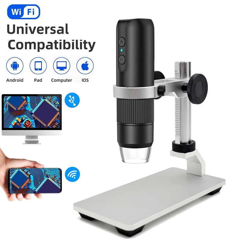 Wireless Digital Microscope1600X Professional USB With 8 LED WiFi Electronics Camera Magnifier For Phone Soldering Repair Tool