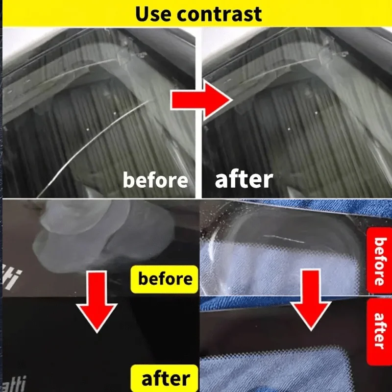 신제품! 유리 광택 및 스크래치 복원 크림, 자동차 창문 및 거울의 얼룩 없는 복원, 플라스틱 도어 및 유리 왁스