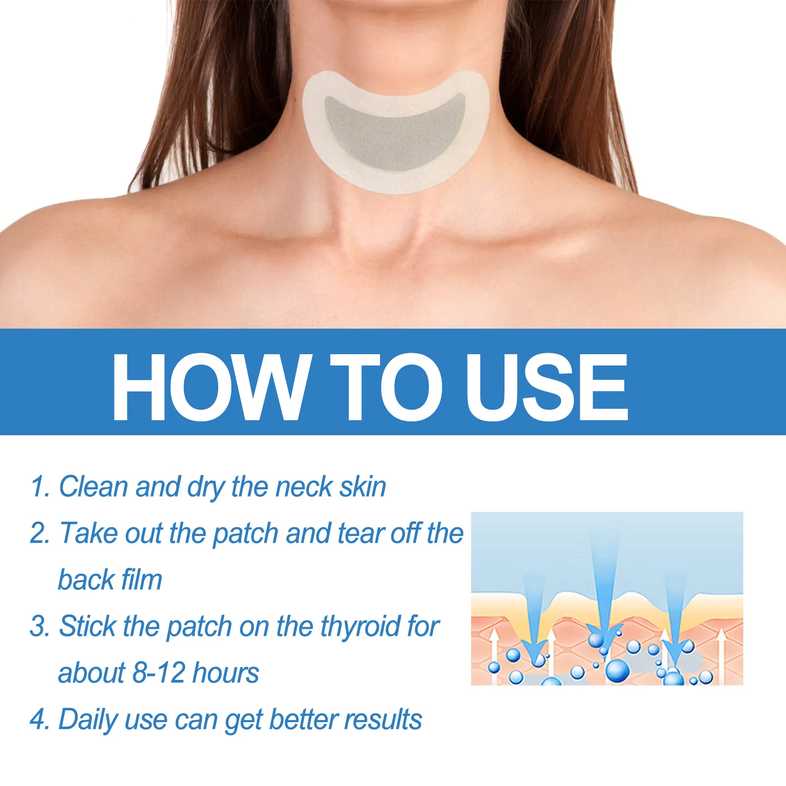 Lymphatic Nodule Patch Detox Hypothyroidism Cure Clearing Cysts Anti-Swelling Neck Lymph Drainage Thyroid Treatment Plaster 7PCS