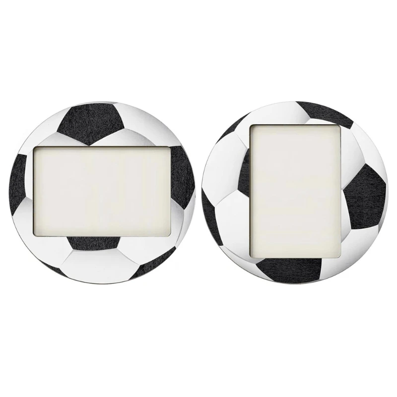 Pair of 2 Baseball Soccer Themed Picture Frames Tabletop Sports Photo Display Holders Decoration Gift for Men Dropship