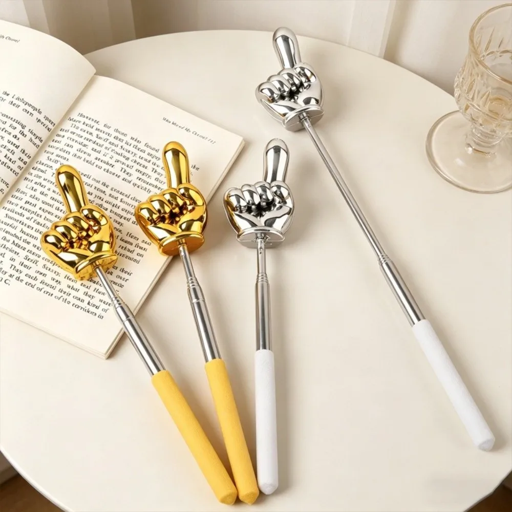 Non-Slip Handle Retractable Reading Stick Finger Design Extendable Teaching Pointer Pointing Rod Blackboard Whiteboard