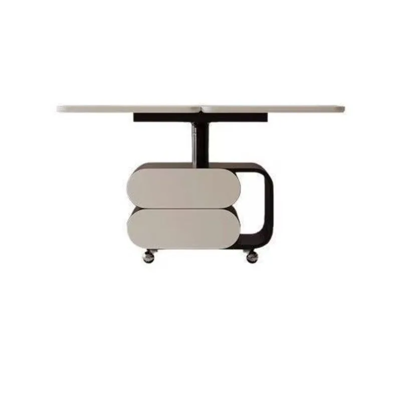 roller simple light luxury modern style movable small coffee table double drawer small apartment living room explosion