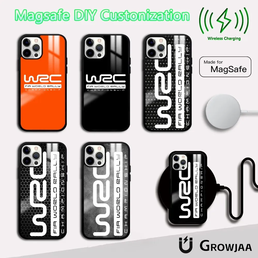 W-WRC Rally Racing Phone Case For iPhone 16 15 14 13 12 11 Pro Max Plus Mini Magsafe Mirror Wireless Magnetic Cover