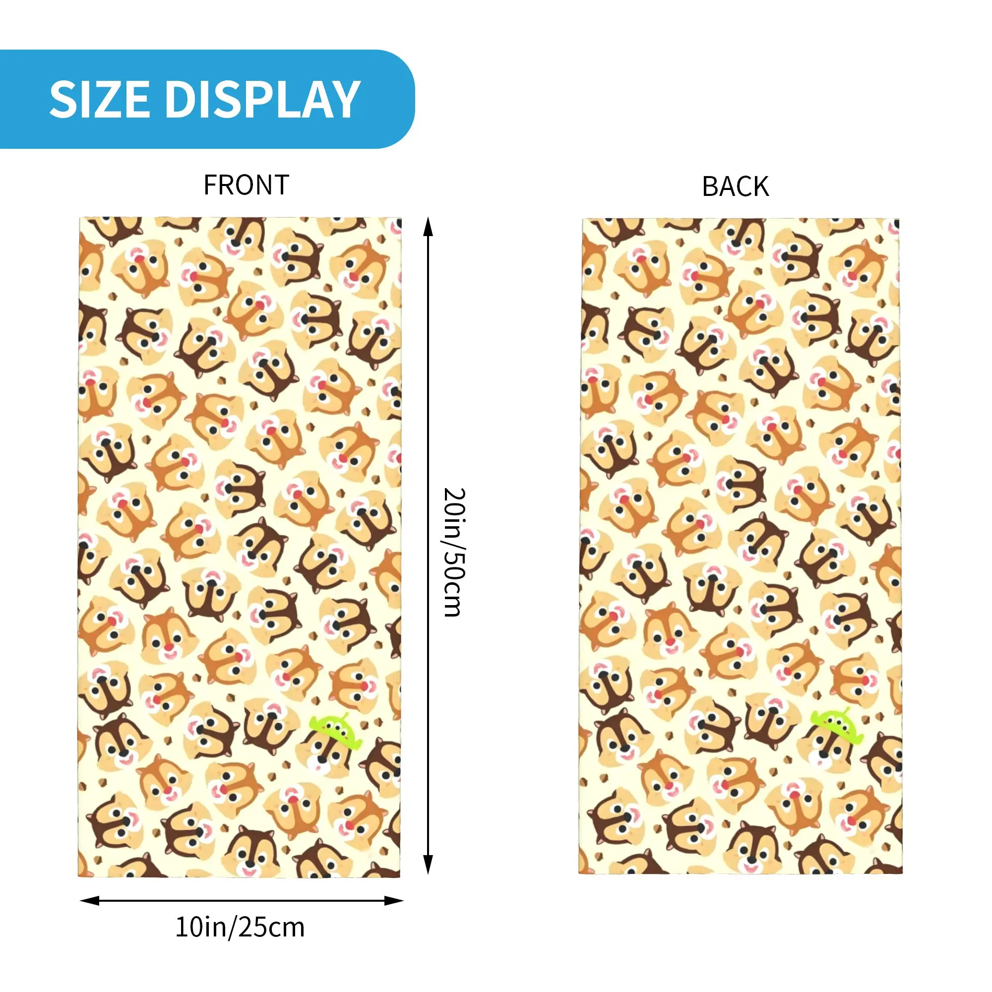 Custom Classic C-Chip And D-Dale Bandana Neck Gaiter Windproof Face Scarf Cover Men Women Animation Headband Tube Balaclava