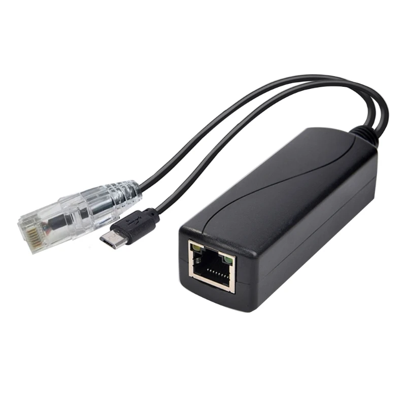 Gigabit Poe Splitter 1000m 48V bis 5V 2,4 A Poe Separator TYPE-C/DC5521/Micro USB Power Plug weit verbreitete Anwendung Splitter