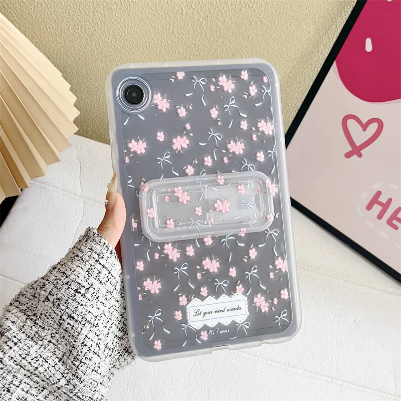 

Bowknot Transparent Tablet Case For Samsung Tab S11 11 inch 2025 Tab A7 Lite A9 A11 8.7 A8 A9+ A11+ Plus 11" Stand Funda Cover
