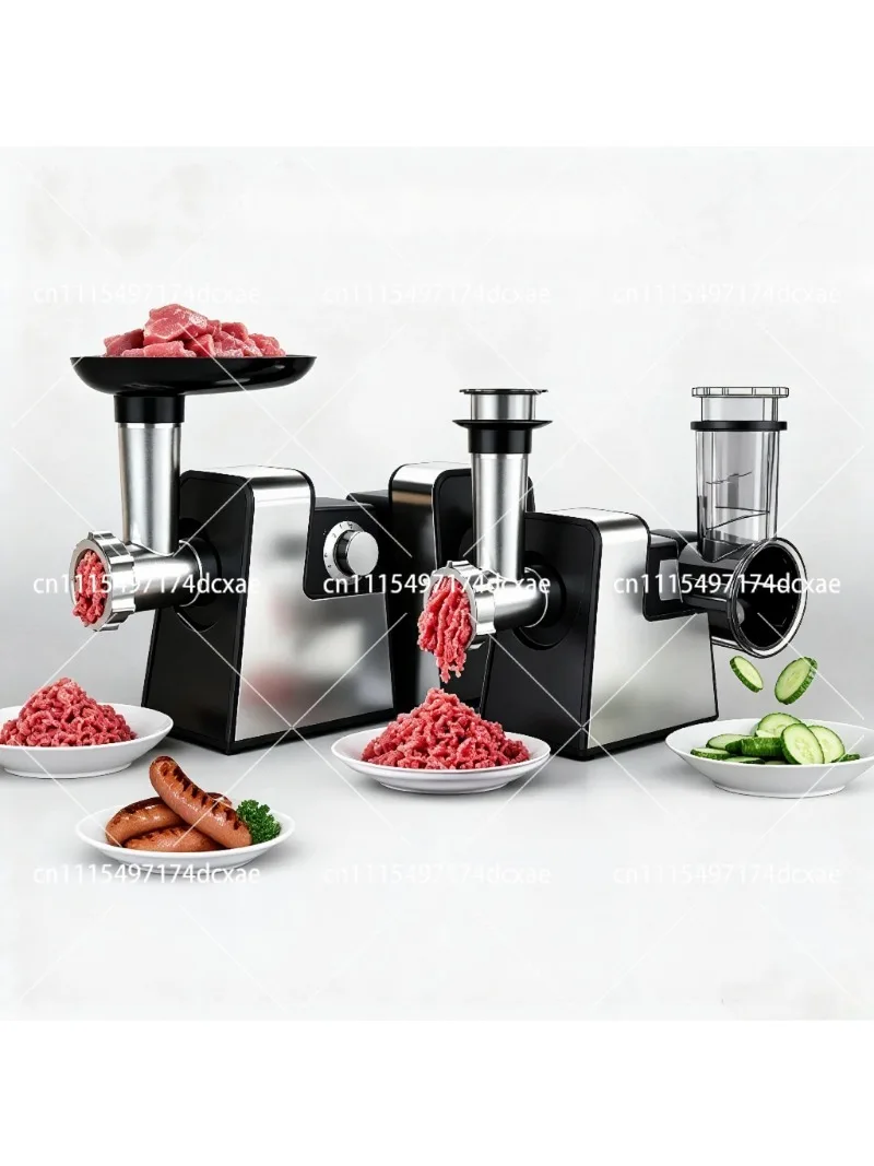 Electric Meat Grinder with Dual Speed Control, Multifunctional Sausage Maker, Household Food Processor for Vegetable Slicing