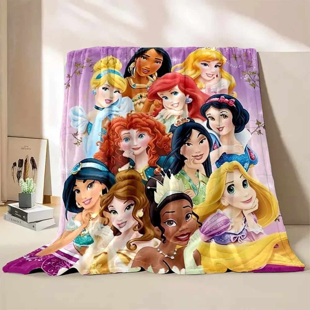 Disney Black Princess Flannel Blanket Cartoon Baby Girl Throw Office Thick Fluffy Blanket Warm Home Sofa Decor Kid Boy Girl Gift