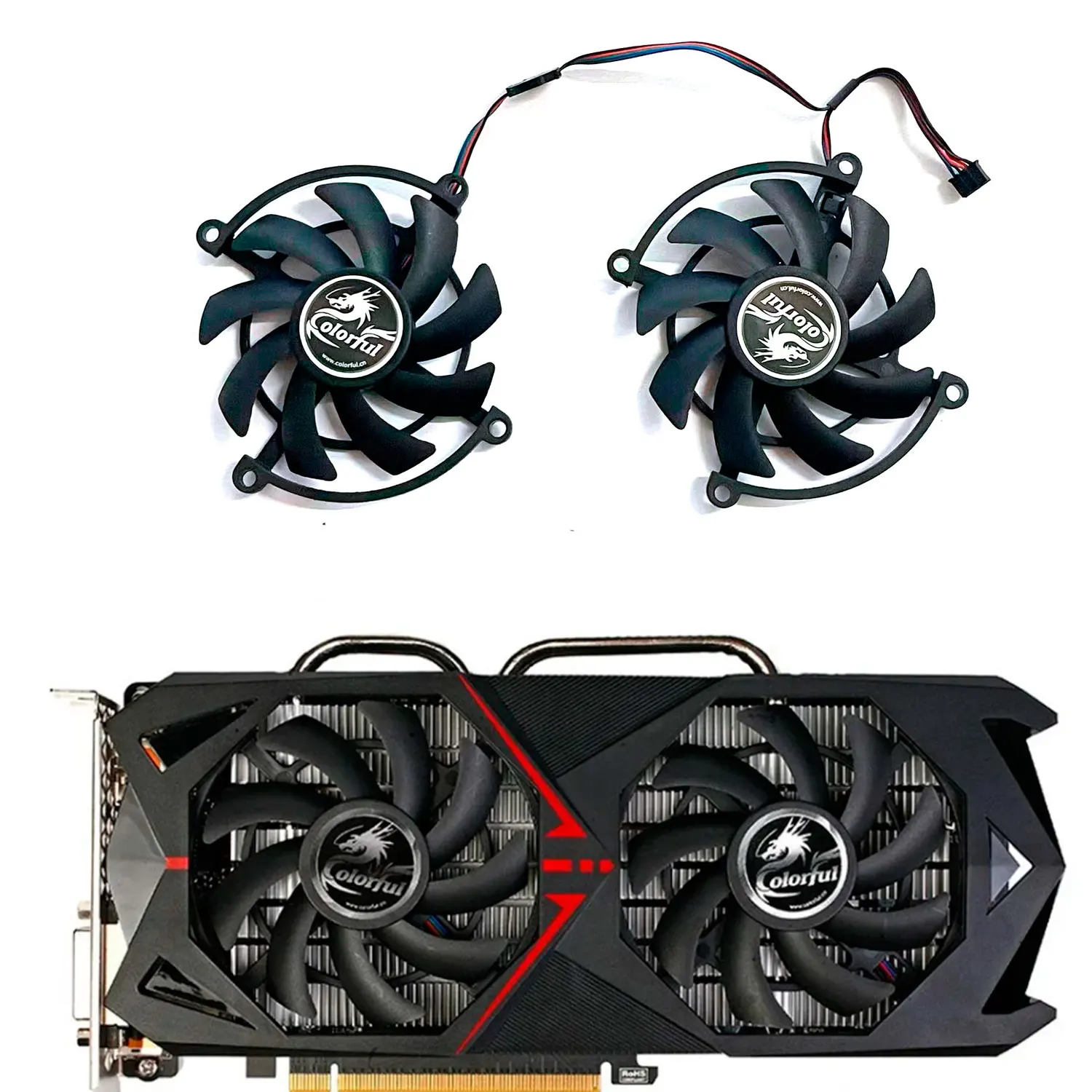 Brand new 2pcs 85mm 4pin GTX1060 1070 gpu cooler for colorful Geforce GTX1070 GTX1060 graphics card cooling fan