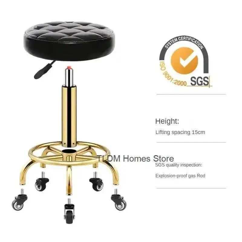 Metal Luxury Chairs Rotating Backrest Barber Salon Chair Movable for Office Beauty Creative Salon Modern Chair for Hair Salon