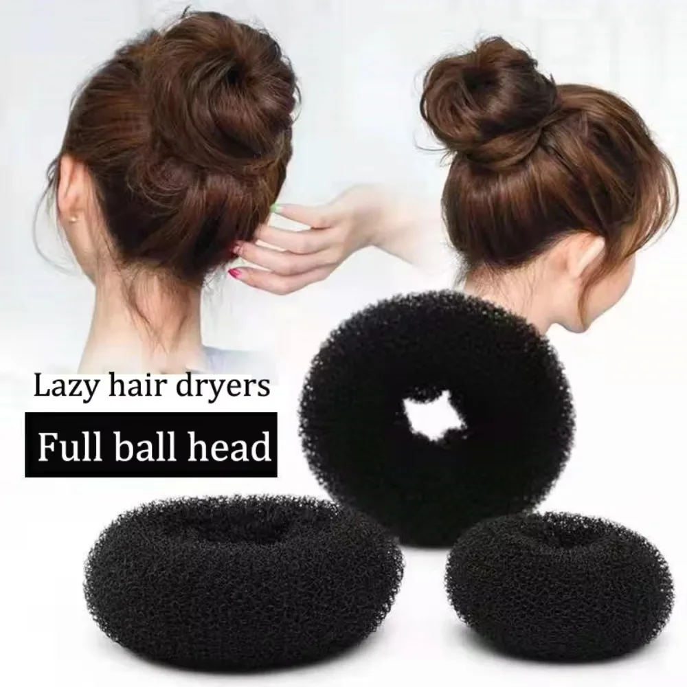 

Fashion Fluffy Hair Ring Elastic Styling Decoration Magic Donut Shaper Nylon Bun Maker for Girls Women