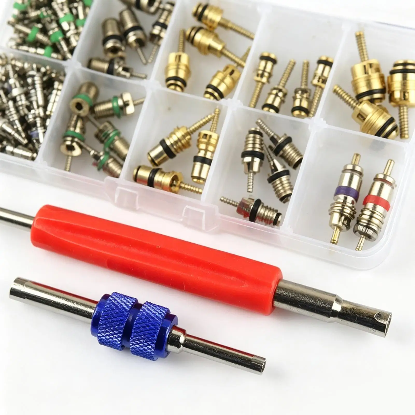 Ac Valve Core Kit Metal Leakproof Repair Car Ac Valve Stem Core Removal Tool For Mechanics Drivers Technicians Repair