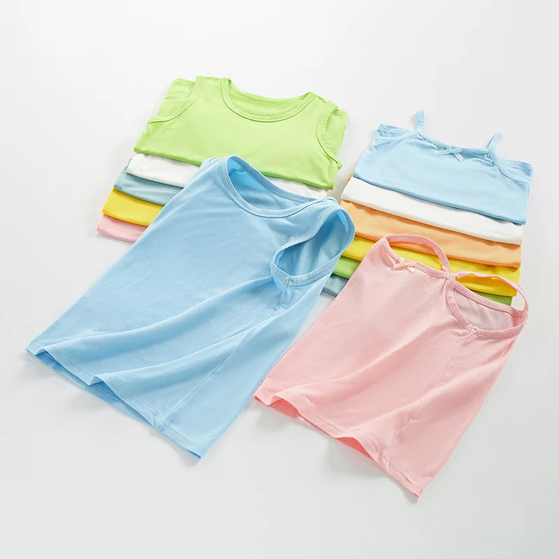 

Pure Color Children's Small Tank Top Summer Suspender Shirt Modal Cotton Thin Style Boys and Girls Children Inner Bottom Vest