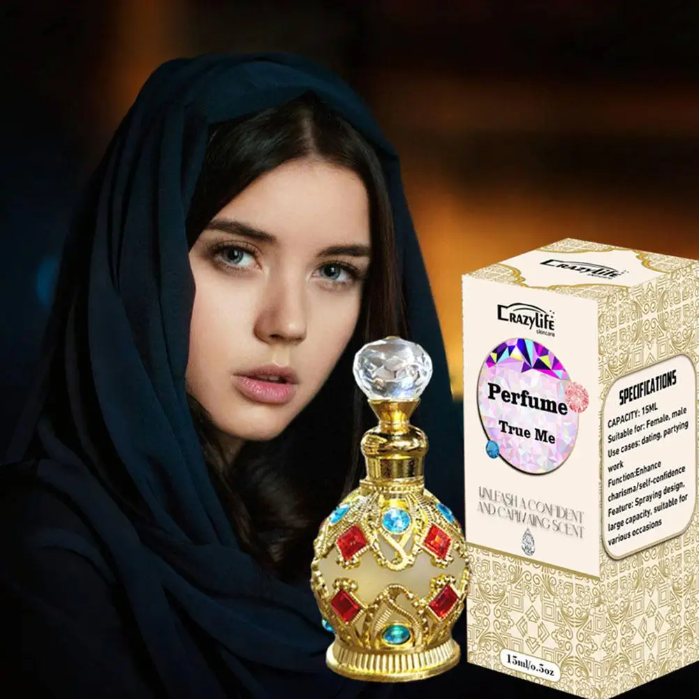 15ml Arabian Crown For Women- Exotic Fragrance, Vintage Crystal-Embellished Bottle, Perfect For Evening Wear