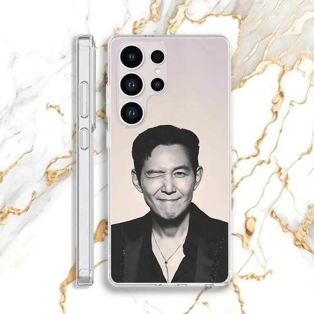 حافظة هاتف L-Lee J-Jung-jae لهاتف سامسونج S30,23,21,22,20، FE lite، S10،9،8،7 PIus Note20 Ultra شفافة