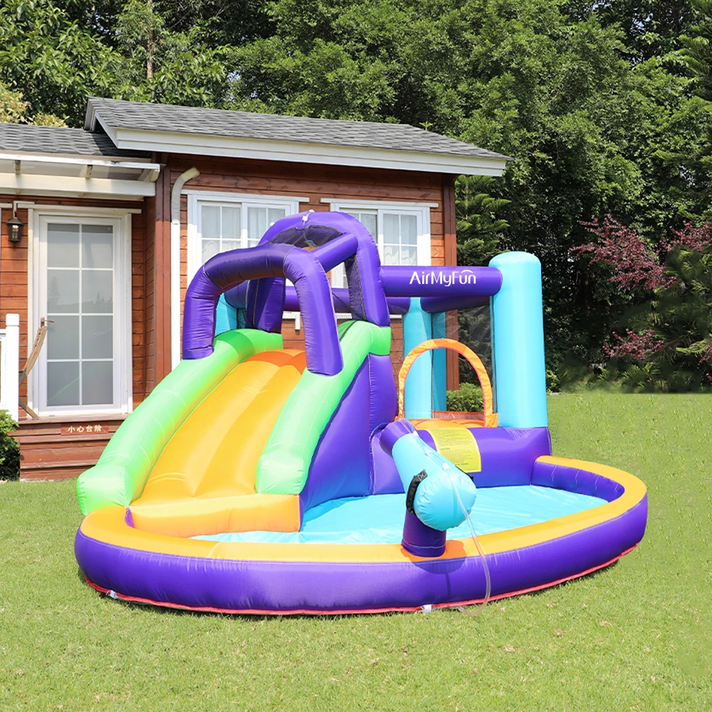 AirMyFun Summer Children Happy Home Party Water Inflatable Jump House Inflatable With Pool Outdoor Inflatable Bounce House