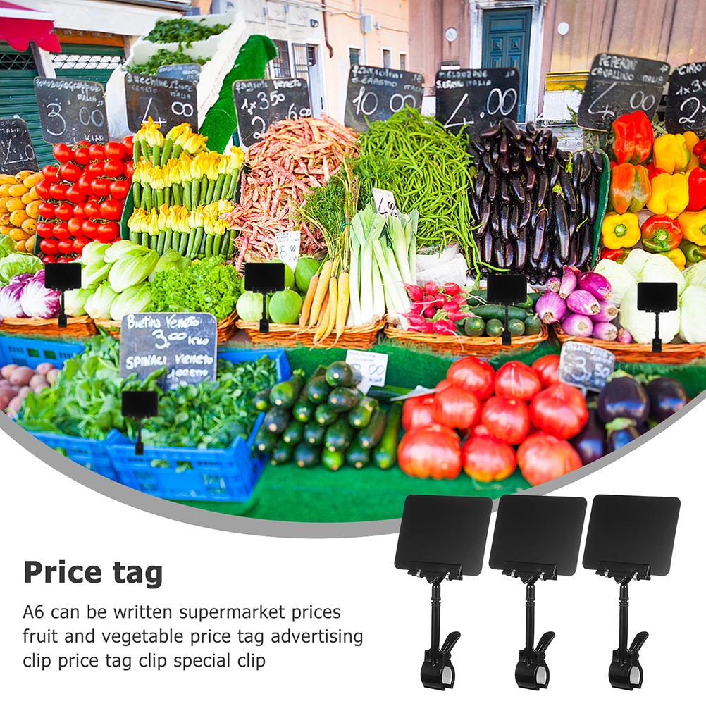 

4Pcs Price Tag Holder Clip ABS Label Stand for Fruits Vegetable Display Practical Advertising Sign Rack