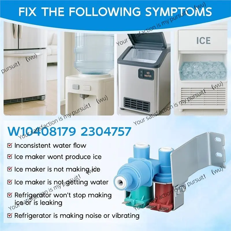 2pcs Upgraded version W10408179 W10179146 refrigerator water inlet valve, suitable for Whirlpool, Jinmei, Mette