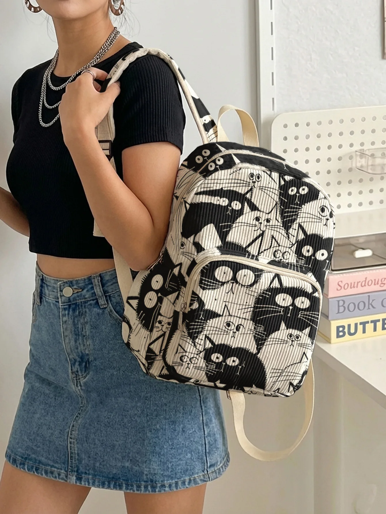 Tas Ransel Wanita Motif Kartun - Women Bags White ulasan dan harga