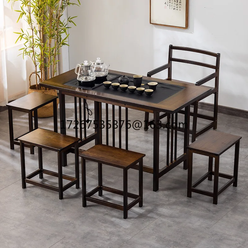 

New Chinese tea table and chair combination household zen tea table kettle integrated tea tray office coffee table