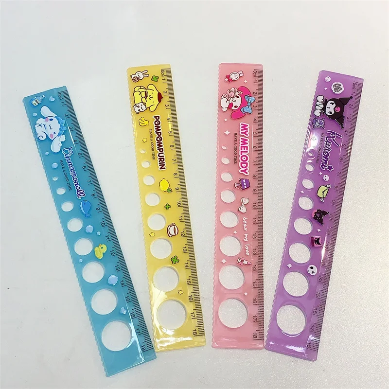 72 pcs/lot Sanrio Melody Kuromi Ruler 18 cm Measuring Straight Rulers Drawing Tool Promotional Stationery Gift School Supplies