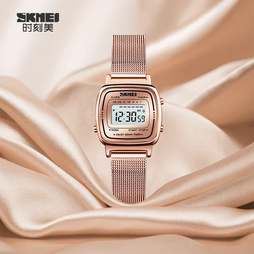 Reloj Digital SKMEI con esfera pequeña para exteriores, marcas superiores, relojes de lujo 3Bar resistentes al agua para mujer, reloj deportivo para mujer, reloj femenino