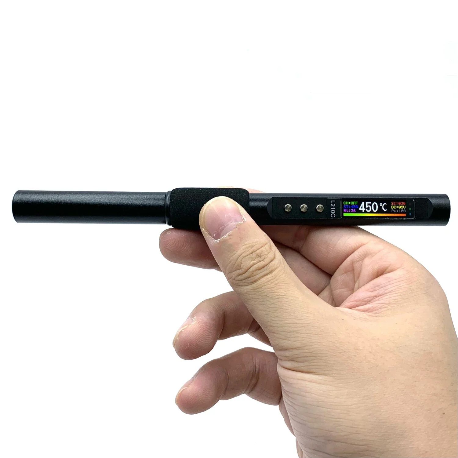 MINI Soldering Iron 100W L210C/L245C 0.99 นิ้วหน้าจอสี TFT ปรับอุณหภูมิ 50-500 ° ตัวอลูมิเนียมอัลลอยด์ C