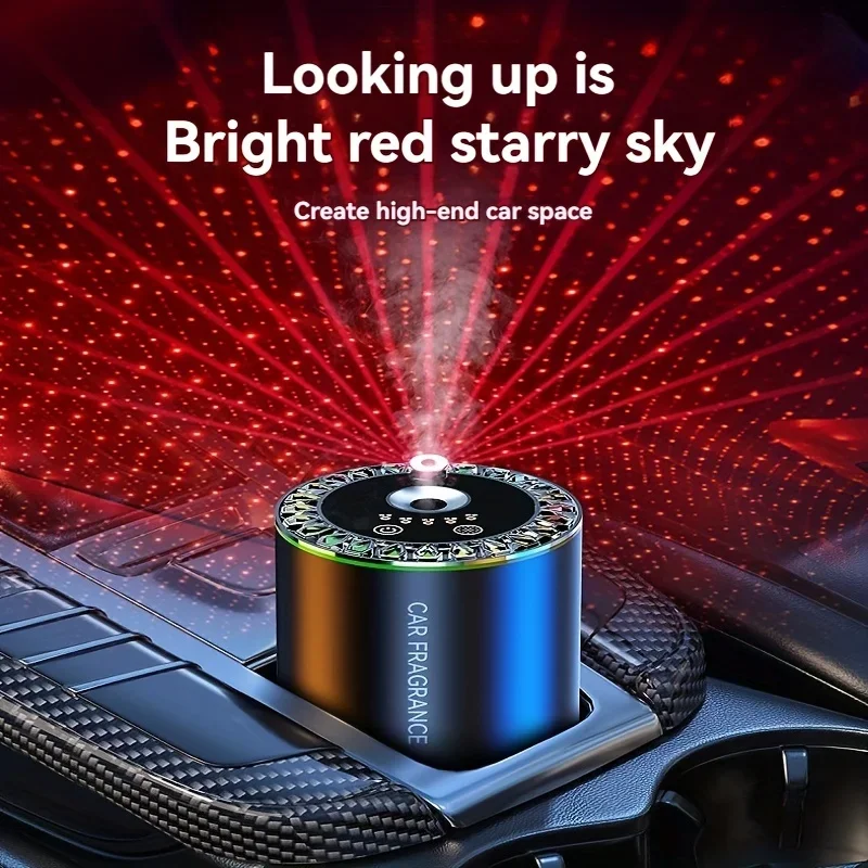 

Intelligent Starlight Car Aroma Diffuser with Auto On/Off for Home,Office, and Vehicle Use, Premium Metal Design, Rechargeable