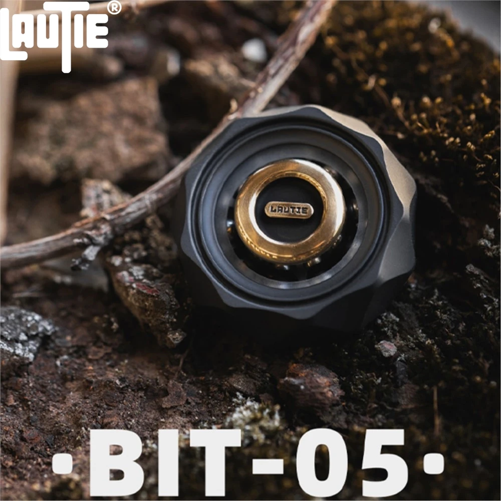 NEW LAUTIE Bit05 Zirconium Alloy(Sandblasted) & Brass Fidget Spinner Bit Series Stress Relief Toy Adults Office Desk Toys