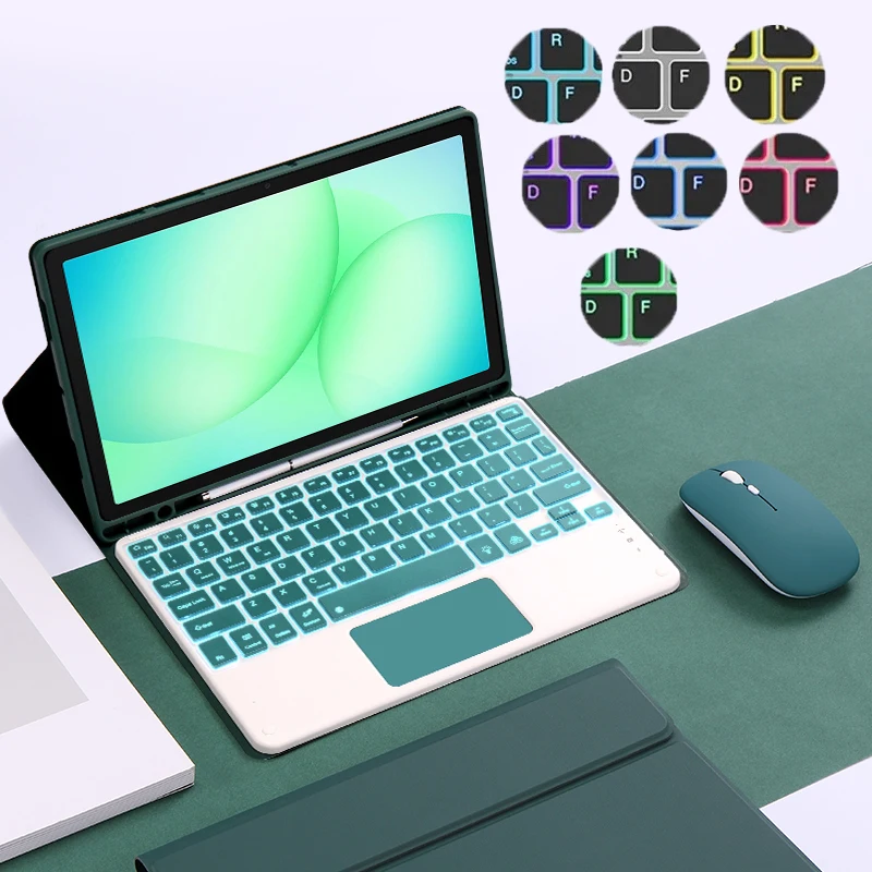 

Backlit Keyboard with Trackpad for Samsung Galaxy Tab A11+ A11 Plus Case with Pencil Slot for Galaxy Tab A11 Plus Keyboard Case