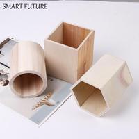 Lovely Multifunctional Desk Accessories Office Organizer Office Stationery Pen Holder Storage Box Pencil Holders Wooden
