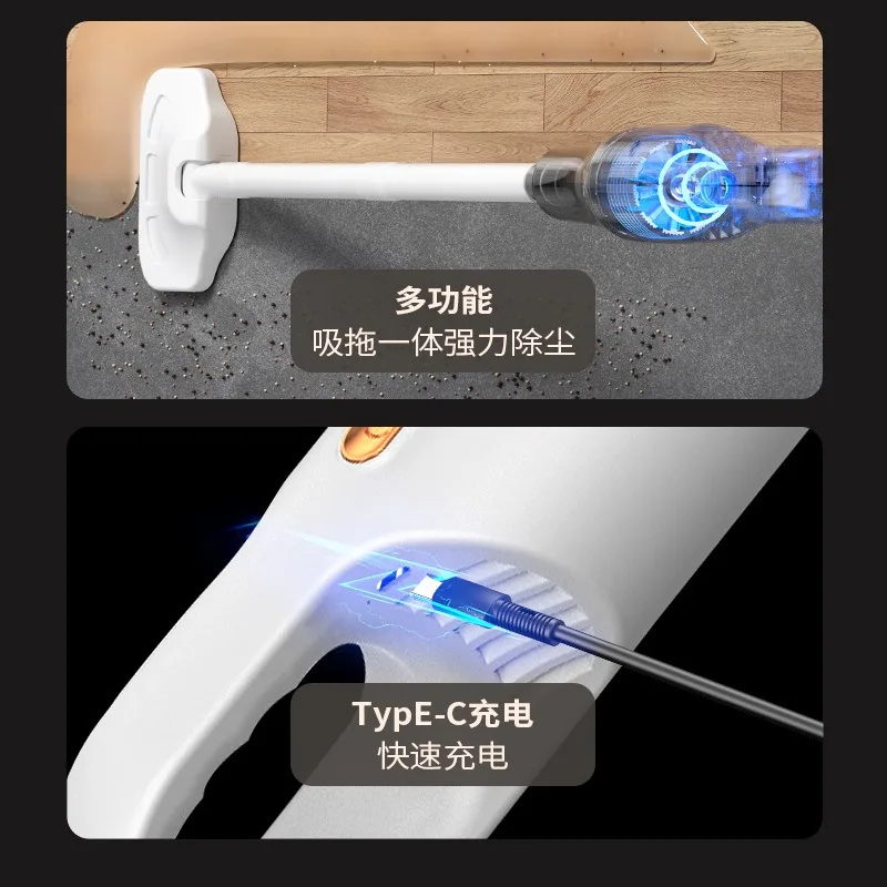 Colector de polvo de limpieza 3 en 1 para el hogar, aspirador de mano inalámbrico integrado con carga de succión y remolque